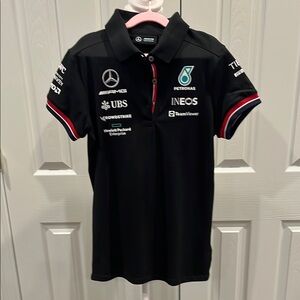 Mercedes AMG Petronas Black Polo with Logos women’s official polo NWT